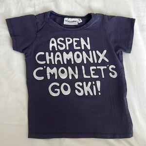 Mini Rodini Organic Ski Themed T-Shirt. Size 104/110. Good Condition.